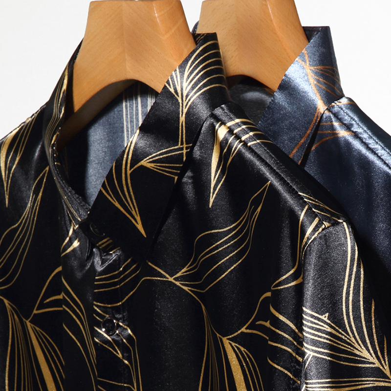 Ropa de seda para hombre, cami - Mens Satin Silk Dress Shirt reseña y precio