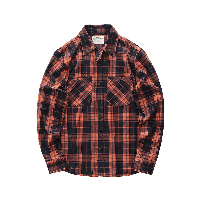 Otoño nuevo japonés Retro 300g - Flannel Plaid Shirt Heavy Weight reseña y precio