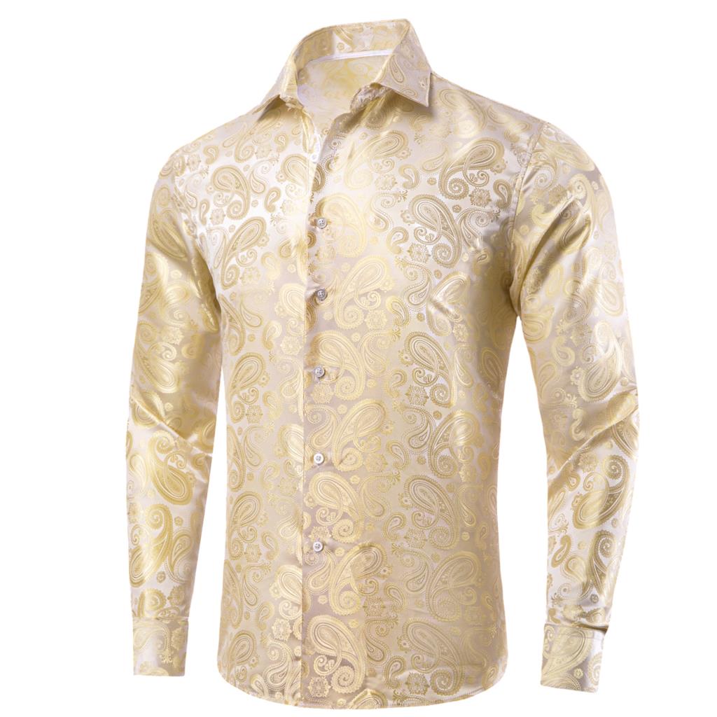 Hi-Tie camisa de seda para hom - Mens Satin Silk Dress Shirt reseña y precio