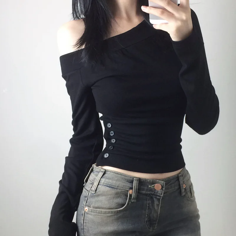 Camiseta Vintage Y2K con Boton - T-Shirts reseña y precio