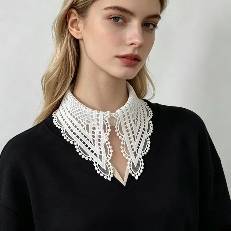 Cuello Falso Blanco con Volant - Shirts reseña y precio