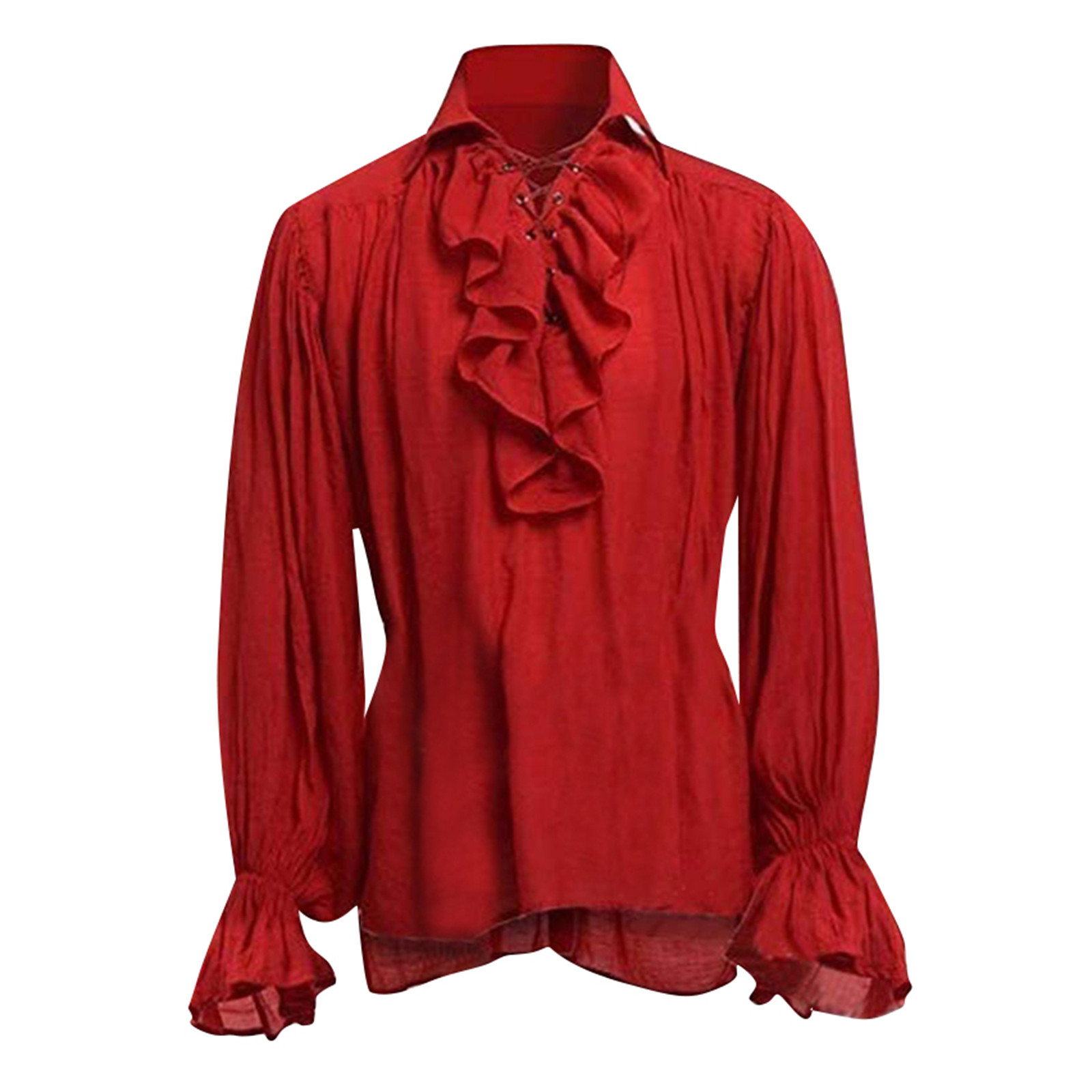 Camisa pirata con cordones de  - Medieval Gothic Lace Up Pirate Shirt reseña y precio