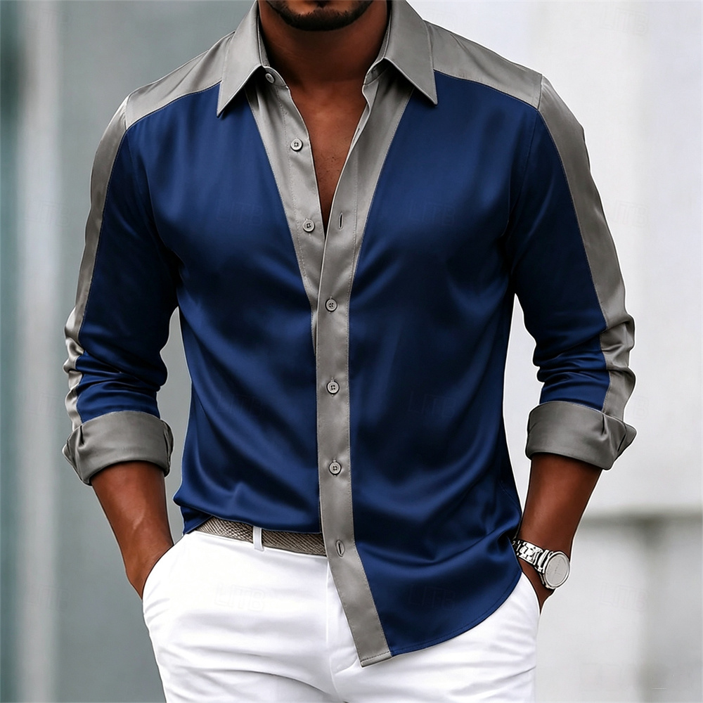 Camisa de satén para hombre, c - Mens Satin Silk Dress Shirt reseña y precio