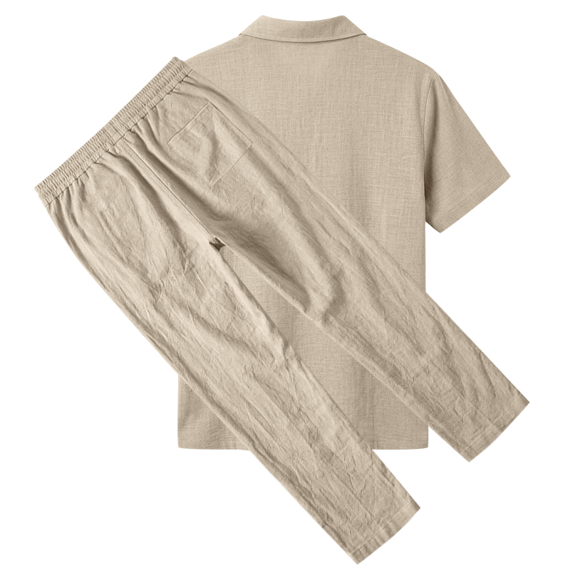 Conjunto de 2 Piezas para Homb - Mens Linen Shirt Long Sleeve reseña y precio