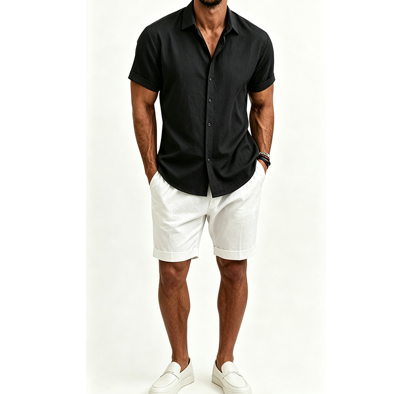 Conjunto de camisa y pantalone - Mens Linen Shirt Long Sleeve reseña y precio