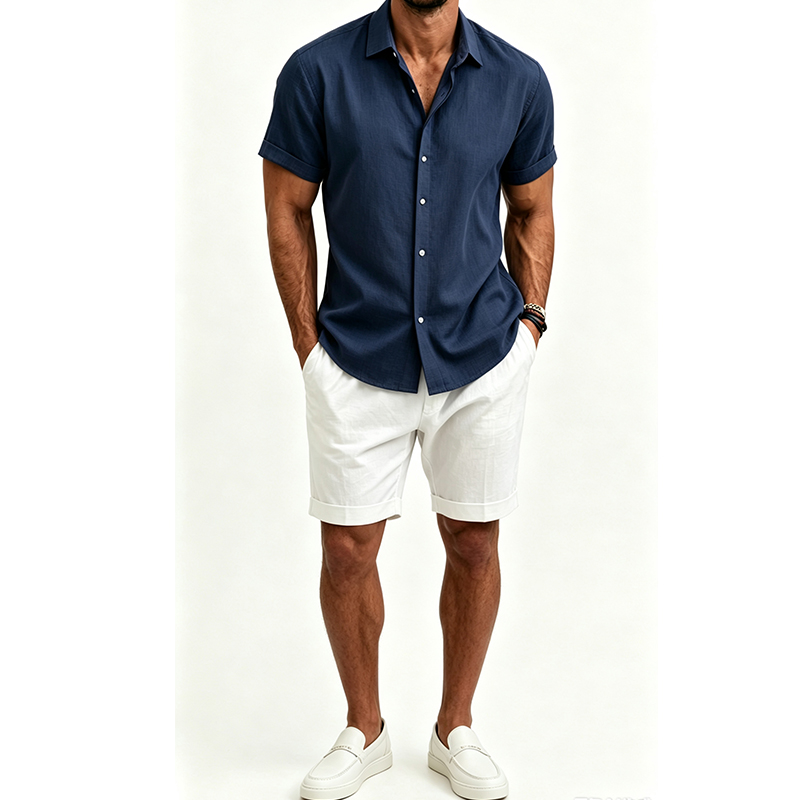 Conjunto de camisa y pantalone - Mens Linen Shirt Long Sleeve reseña y precio