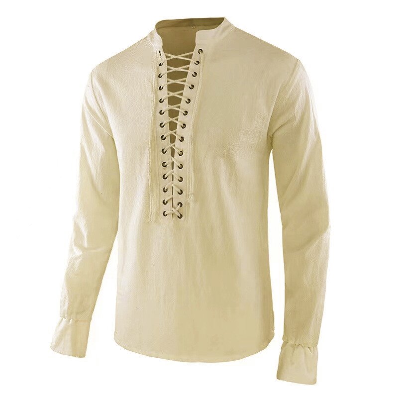 Camisa Renacentista para Hombr - Mens Linen Shirt Long Sleeve reseña y precio