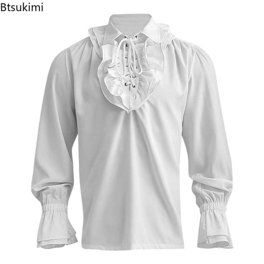 Camisa pirata medieval renacen - Medieval Gothic Lace Up Pirate Shirt reseña y precio