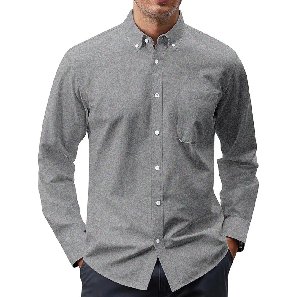 Camisas de manga larga para ho - Oxford Cotton Casual Shirt Business reseña y precio